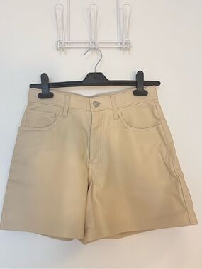 Abercrombie & Fitch Cream Pleather Shorts